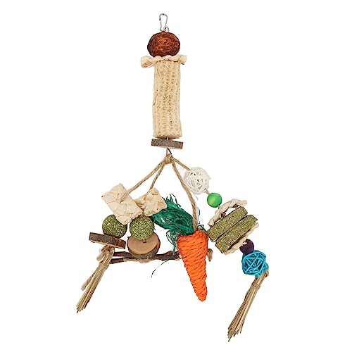 ciciglow Bunny Chew Toys, Rabbit Hanging Chew Toys, Teeth Grinding Toys for Chinchillas Hamsters Guinea Pigs Rats and Other Small Pets