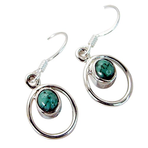 Boucle d'oreille turquoise ronde pour femme, style bohème chic