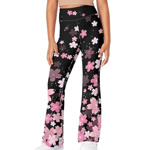 Image of Girls Flare Leggings 5-14T Cute Bell Bottoms for Girl Yoga Pants for Gym