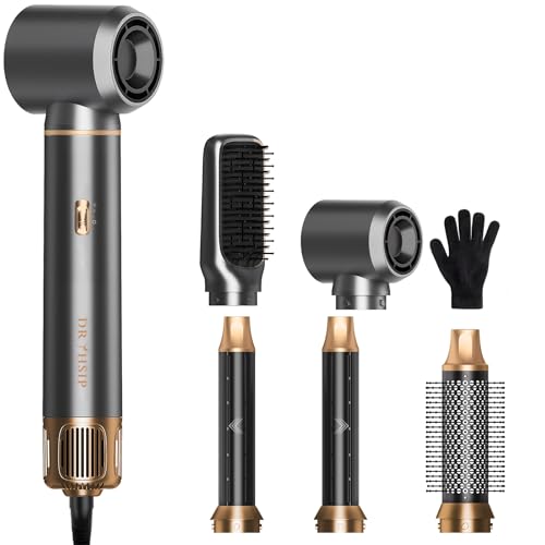 AVENHO 5 in 1 Spazzola Asciugacapelli Airstyler, Arricciacapelli Automatico, Spazzola Lisciante, Volumizzante, Adatto a Tutti i Tipi di Capelli - Charcoal