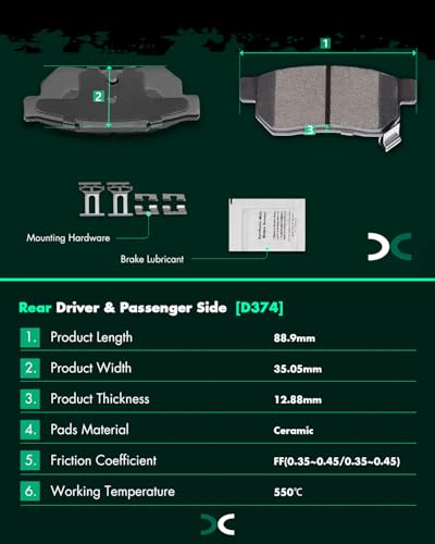 Image of D374 D621 SCITOO Disc Brake Pads Sets Front Semi-Metal Rear Ceramic 8pcs Fit For Honda Civic del Sol 1994-1997