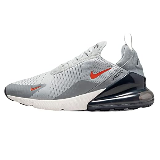 Nike Baskets Air Max 270 pour homme - Gris, Grey Fog Team Ogange Sail Particle Grey, 44.5 EU