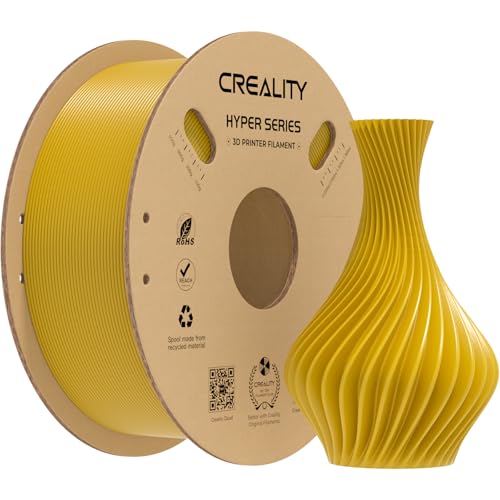 ⚡ Creality Hyper PLA Filament 1.75mm, Food-Grade PLA Material, High-Speed Printing 30–600mm/s, Smooth Extrusion, Low Stringing, Stable Performance, +/-0.03mm Accuracy, 1KG Spool (Gold)