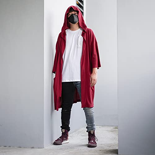 Image of Men's Long Noragi Hoodie Oversized Kimono Jacket One Size Cardigan Coat
