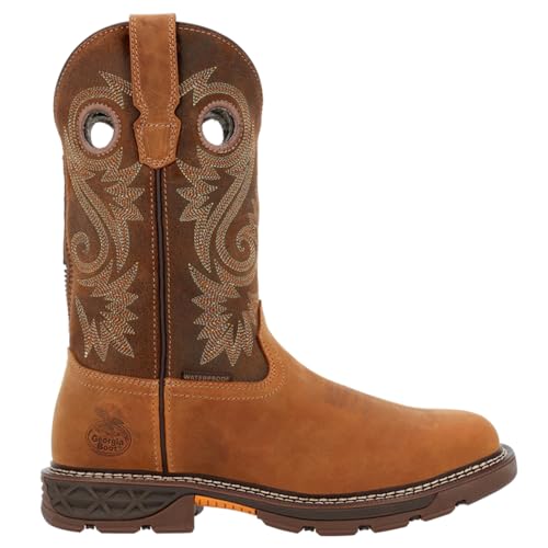 Georgia Boot Carbo-Tec FLX Alloy Toe Waterproof Pull-on Work Boot, Brown, Size 14(M)