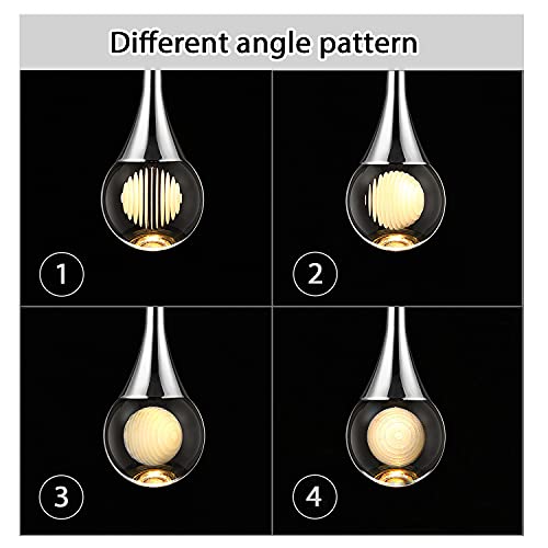 Untrammelife 1-Light Teardrop Crystal Pendant Light, Mini Globe Led Ceiling Hanging Light In Polished Nickel Finish, 8W Dimmable Glass Pendant Lighting For Kitchen Bathroom Dining Room Bar #TOP2