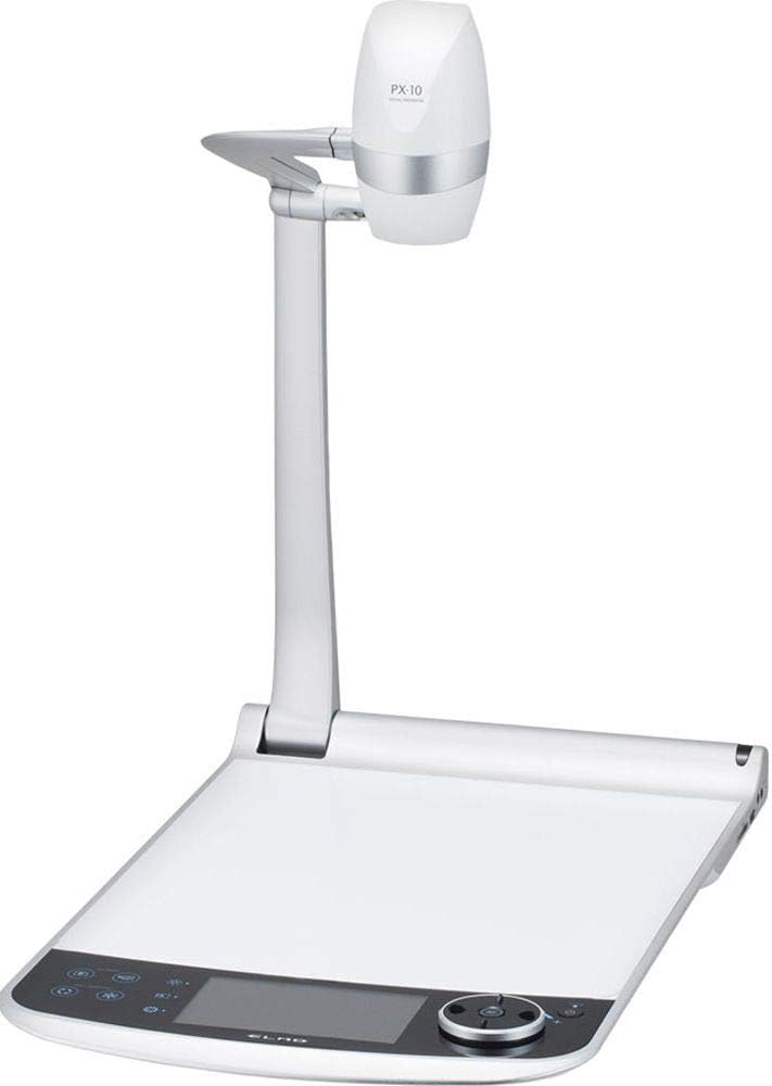 Elmo 1366 Model PX-10 Document Camera, 5" High-Resolution LCD Monitor with Sleek Touch-Screen Navigation, 288x Zoom, 12 Megapixel CMOS, 1000 TV Lines Resolution, Magnetic Baseplate