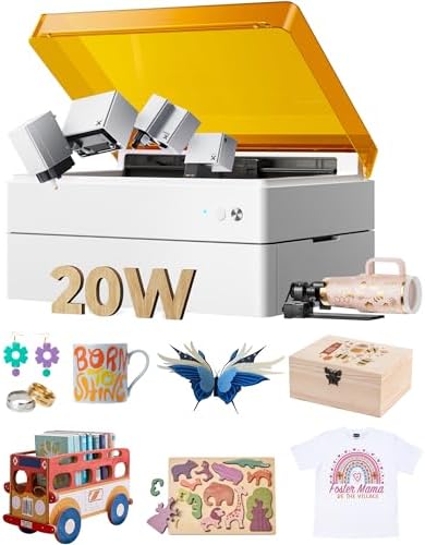 xTool M1 Ultra Laser Engraving Machine, 4-in-1 Craft Machine with 20W Laser Engraver, Inkjet Printing, Blade Cutting, Pen Drawing, Support Rotary Engraving on Tumblers - Premium Bundle