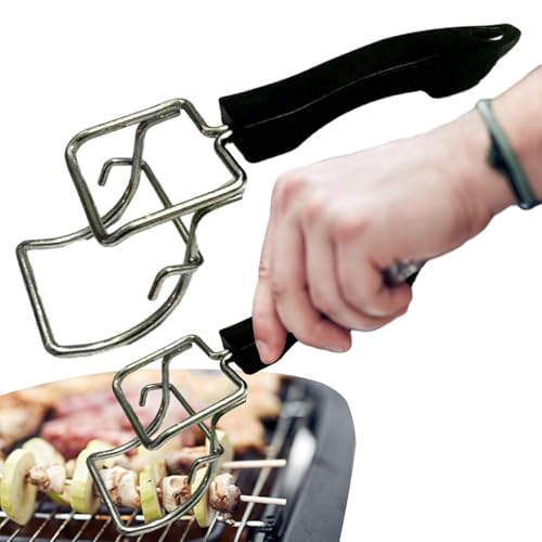 Grippe à chauffante sans glissement - Pince anti-calcul pour l'utilisation de la cuisine, poêle en acier inoxydable et haltérophile avec poignée sans glissement, pinces pliables pour