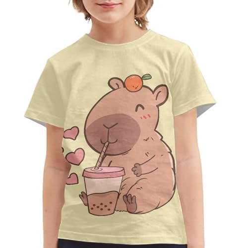 Image of JEOCODY Boys Girls Graphic Tees Funny 3D Printed Short Sleeve T-Shirts 3-16T