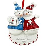 A Pregnant Couple Personalized Christmas Ornament - Calliope Designs - Soon to Be A Family of 3-2018 - 5