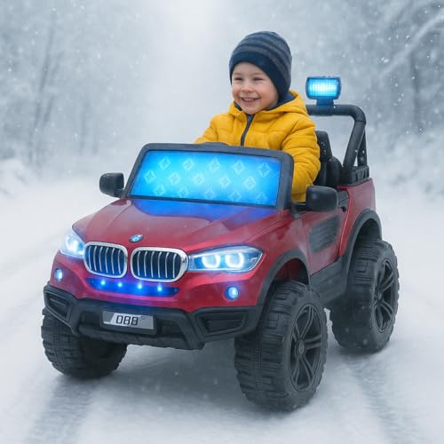 Image of Kawaii Kids Speed 888 Battery Operated Electric Car for Kids, 12V Rechargeable Ride-On SUV with Solid Design, Kids Ride-On Car for Boys & Girls Age 1-7 Years (Red,BM)