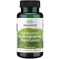 Swanson, Full Spectrum Andrographis Paniculata, 60 glutenfreie Kapseln, 400mg Andrographis Paniculata je Dosis, Sojafrei, GMO frei, Geschmacksneutral