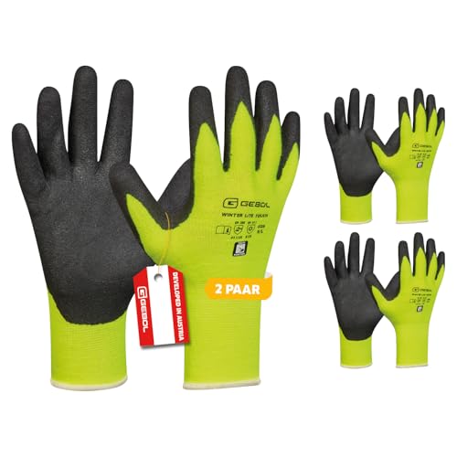 Gebol - Guantes de trabajo de invierno Lite Touch con ajuste perfecto, guantes de montaje para temperaturas frías, agarre seguro, contenido: 2 pares Multipack, talla XL (talla 10), color: