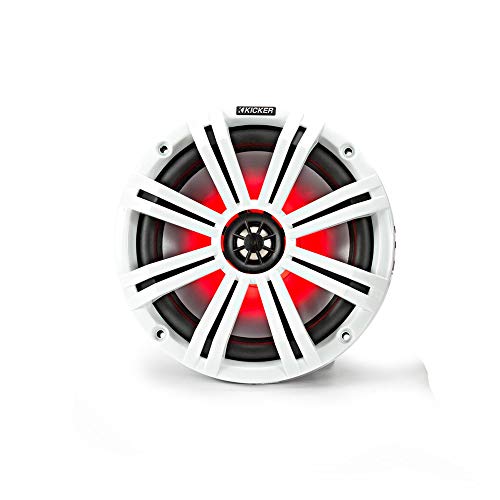 Image of Kicker 8 inch White Wake Tower LED Marine Speakers 2-Pairs