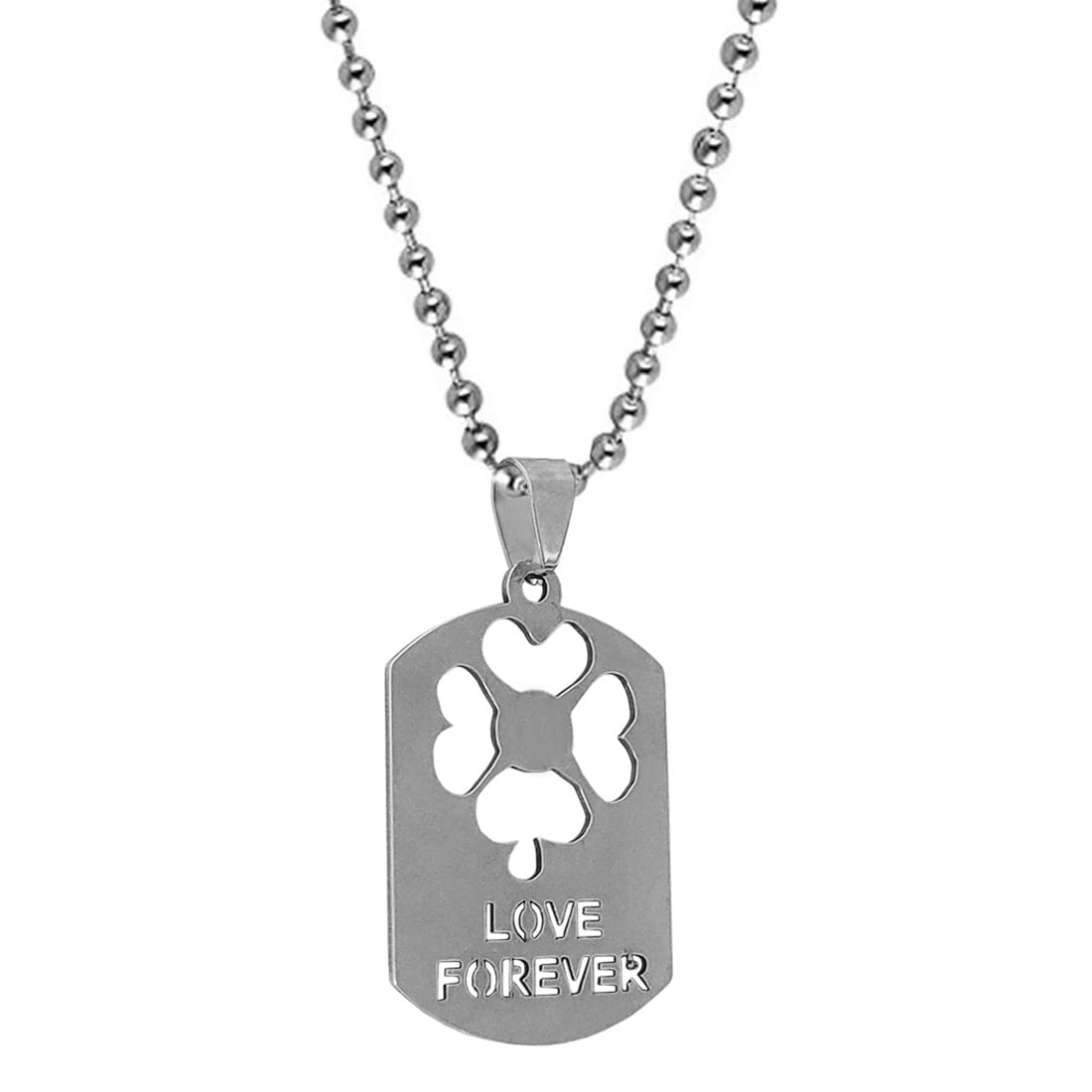 M Men StyleValentine Gift Love Forever Silver Stainless Steel Pendant Necklace Chain For Men And Women LC116