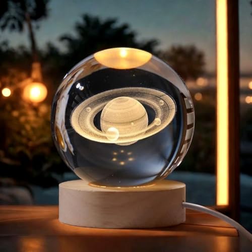 Inexpensive Indoor Decor Ideas 33 BTfash 3D Saturn Crystal Ball Night Lamp, Galaxy Light Ball with ...