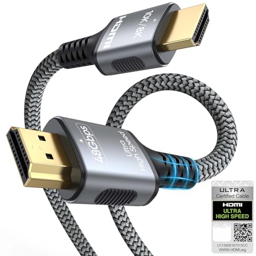 Image of Certified HDMI 2.1 Cable 3FT,8K HDMI eARC /ARC Cord | for Home Theater,48Gbps & 8K@60Hz for Soundbar to TV, 8K /4K TV, Roku /Apple TV, PS5, Xbox,Projector,Gaming Monitor, Computer