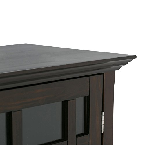 Simpli Home Bedford Solid Wood 39 inch Wide Rustic Medium Storage Cabinet in Dark Tobacco Brown - Thumbnail 3