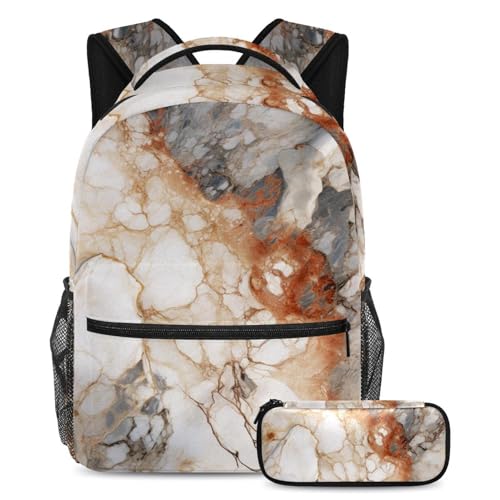 Sac à dos polyvalent texture marbre pour organiser vos journées de cours