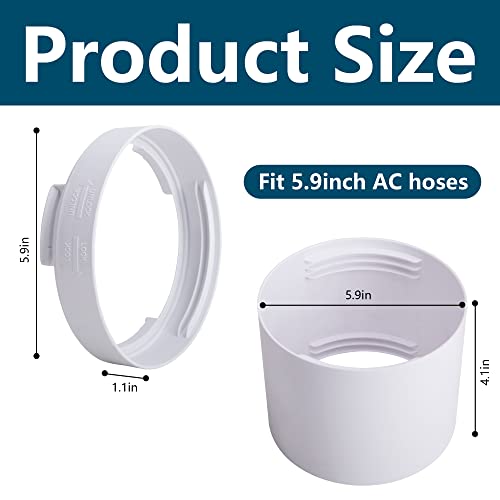 Decohs 5.9 Inch Portable Air Conditioner Exhaust Hose Coupler Mobile Air Conditioning Accessories For Ac Exhaust Hose Coupler Extension (White Circular) #TOP1