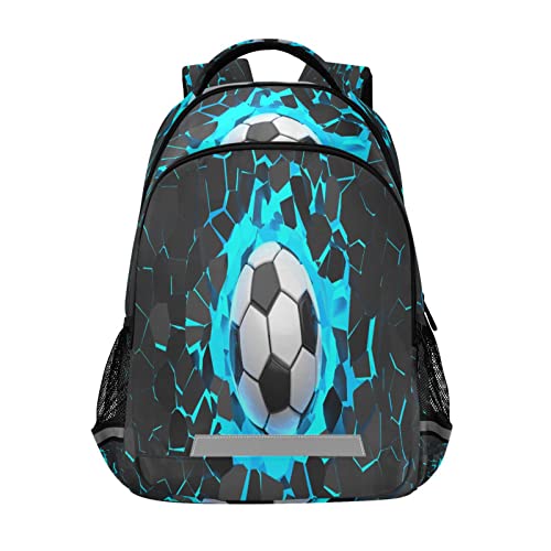 Quteprint Mochila para la escuela, mochila de viaje de balón de fútbol para hombres y mujeres, mochila escolar para libros, bolsa para laptop de 17 pulgadas, mochila casual para niños, niñas
