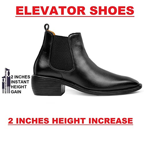 Image of BXXY Men's Height Increasing Elevator Faux Leather Office Wear Chelsea Boot
