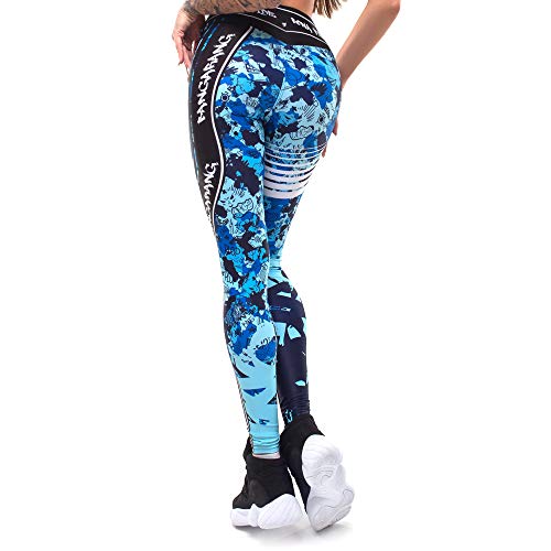 Bona Fide Leggings Deportivos Mujer de Clase Premium | Leggins Militar Azul Marino Deporte Estampados Elasticos Mallas Fitness Yoga Gym Mayas Running (Navy, S)