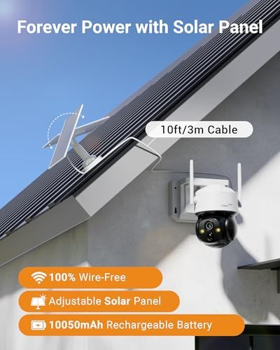 Anlapus Solar Security Camera Wireless Outdoor, 6 x 2.5K 360