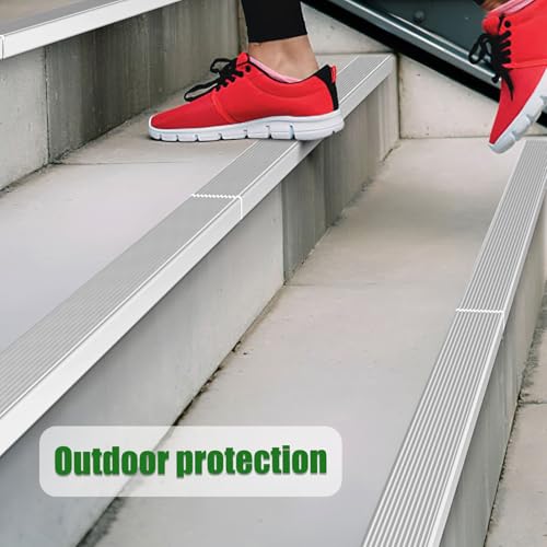 Zugbie ZUGBIE-STAIRCASE-STEP-TREADS Outdoor Non-Slip Stair Treads Anti-Slip Aluminum Stair Edge Protector - Self Adhesive Stair Nosing For Staircases & Porch thumb #3