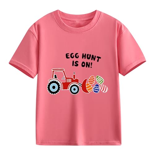 Easter T-Shirts for Kids Boys Girls Bunny Print Short Sleeve Tees Cute Colorful Egg & Ra𝐛bit Graphic T-Shirt2