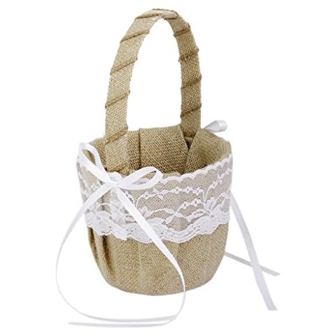 Vintage mädche Streukörbche Aus Jute Spitze Cover
