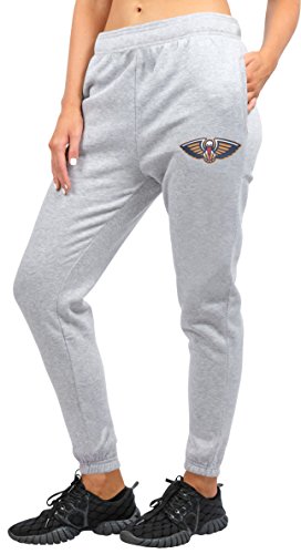 Ultra Game NBA New Orleans Pelicans Womens Relax Fit Jogger, Heather Gray, Small