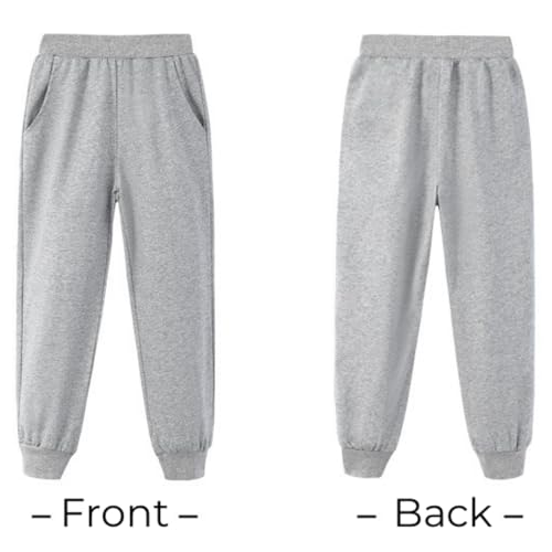 Amtopiyo Kids' Basic Solid Color Sweatpants Boys Girls Elastic Waist School Jogger Bottoms2