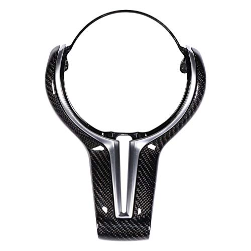 Carbon Fiber Steering Wheel Trim Carbon Fiber Steering Wheel Cover With Chrome Trim for M2 M3 M4 M5 M6 F87 F80 F82