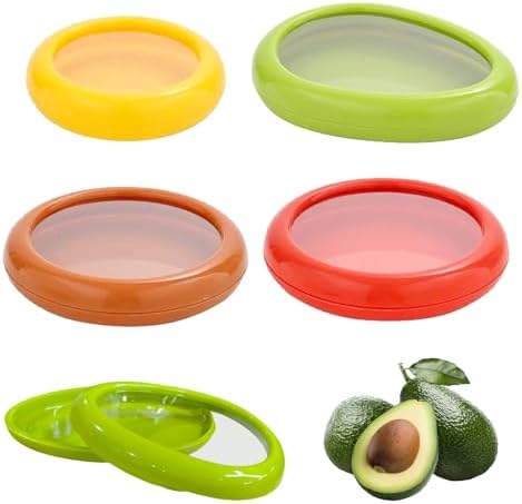 4 Piezas Envase de Silicona Reutilizable para Frutas y Verduras p...