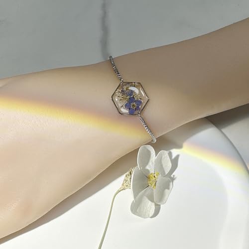 Forget Me Not Bracelet | Handmade Bracelets | Pressed Flower Bracelet For Women Trendy |Dainty Personalized Bracelet | Adjustable2