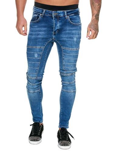 Mens Skinny Jeans Slim Fit Stretchy Grunge Punk Rock Hip Hop Jogger Denim Pants