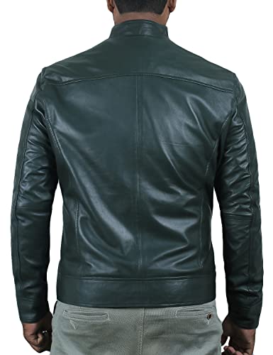 Laverapelle Men's Genuine Lambskin Leather Jacket (Black, Classic Jacket) - 15012102