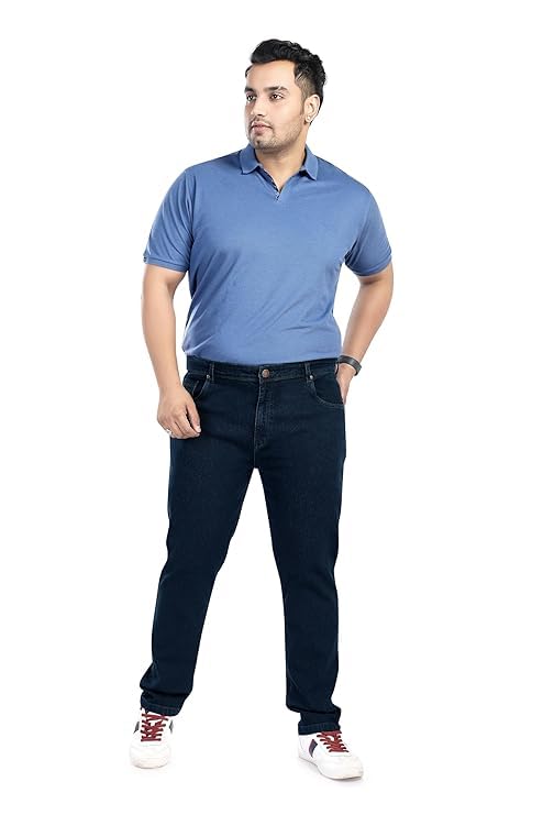 Image of Pluss Tribe - Plus Size Jeans for Men - Denim Jeans - Ideal for Casual, Office Available Sizes : 40 to 52