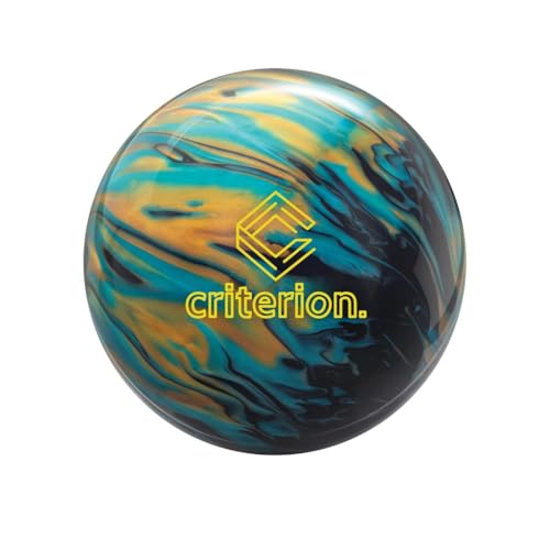 Bowlerstore Products Track Professionally Drilled Criterion Hybrid Bowling Ball - Black/Aquamarine/Gold 16lbs