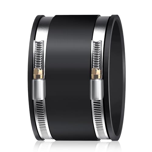 Conector de tubo de 100 mm, manguito de goma, diámetro de 100 mm, acoplamiento de goma flexible con dos abrazaderas de acero inoxidable, manguito reductor de ruido para ventilador de tubo, filtro de