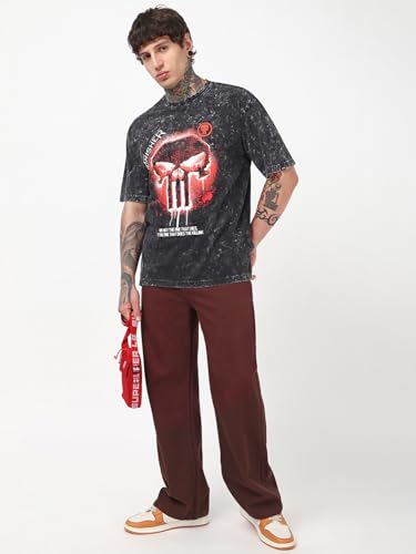 Image of Bewakoof Men's Graphic Print Oversized Fit T-Shirt