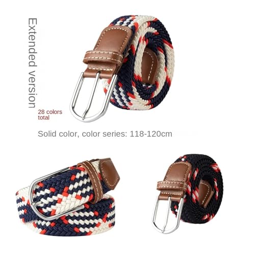 120cm Unisex Elastic Fabric Pin Buckle Expandable Braided Stretch Canvas Simple and Stylish Leisure Men Women Belt3