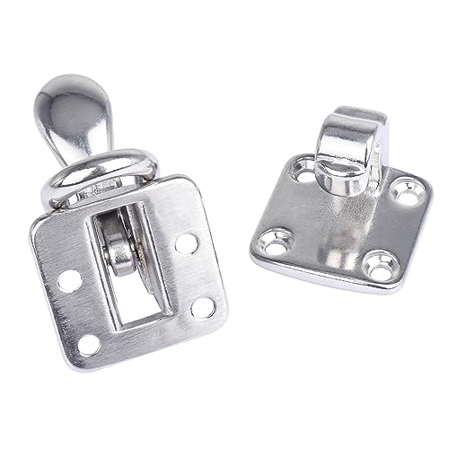 Novelbee 2Pcs Stainless Steel Hold Down 90 Degree Clamp Locking Cam Latches,Anti-Rattle Latch Hasp For Boat Marine Rv Caravan thumb #7
