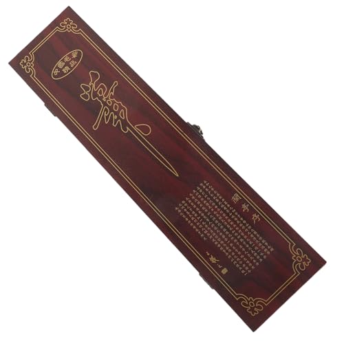 Image of TEHAUX Calligraphy Brush Gift Box Wooden Storage Case with Lid for Chinese Calligraphy Brushes Art Supplies Organizer 13.77X3.34X1.18In