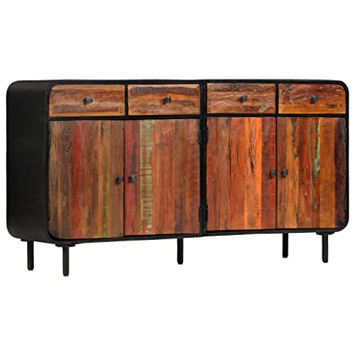 WRJENFSC Aparador Dormitorio Aparador Entrada Aparador Cocina Aparador de Madera Maciza reciclada 140x35x76 cm Adecuado para Comedor, Pasillo, Sala de Estar, Dormitorio