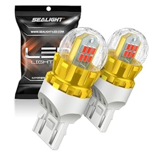 SEALIGHT 7440 7443 LED Bulb Red Brake Lights, 7441 7444 T20 992 W21W LED Bulb Super Bright 360Â° LED Bulbs 3020SMD with HD Projector 3000 Lumens for Tail Parking Lights, Pack of 2