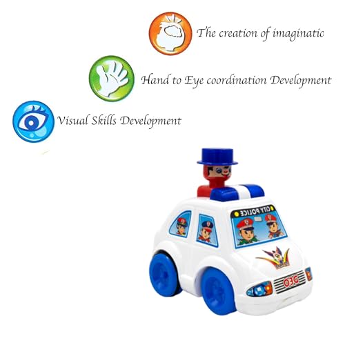 Image of ToyBharat Press N Go City Police Car - Realistic Multicolour Toy for Kids 1-6 Years, Safe, Fun & Durable