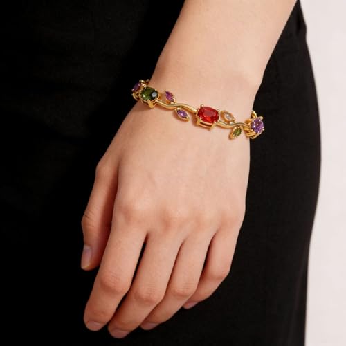 Image of Shining Diva Fashion Tulip Bracelet for Women, Floral Crystal, Anti Tarnish Jewellery Stylish Bracelet Gifts for Girls